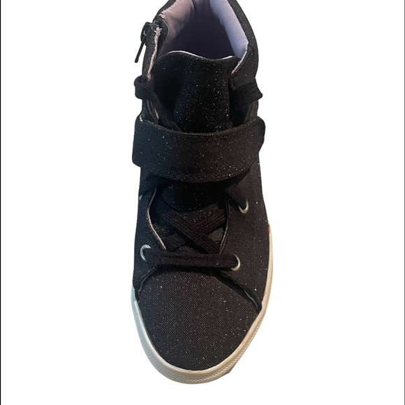 Cat & Jack Sneakers Regan High Top Glitter Sparkles Girl's Platform Velcro Zip - Picture 8 of 9
